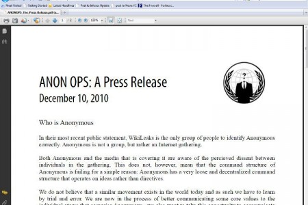 Anonymous Releases Very Unanonymous Press Release