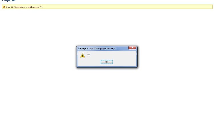 Paypal Sender Country XSS